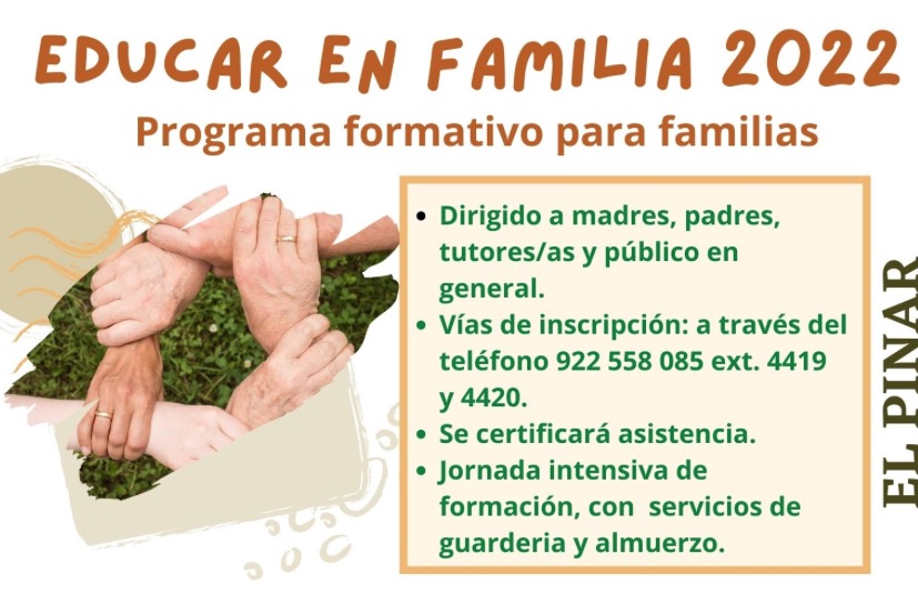 El Pinar acoge el próximo sábado la jornada ‘Educar en familia’