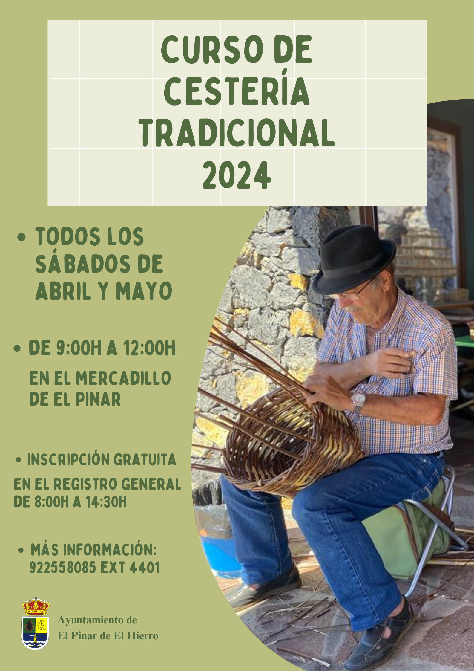El Pinar organiza un curso gratuito de cestería tradicional