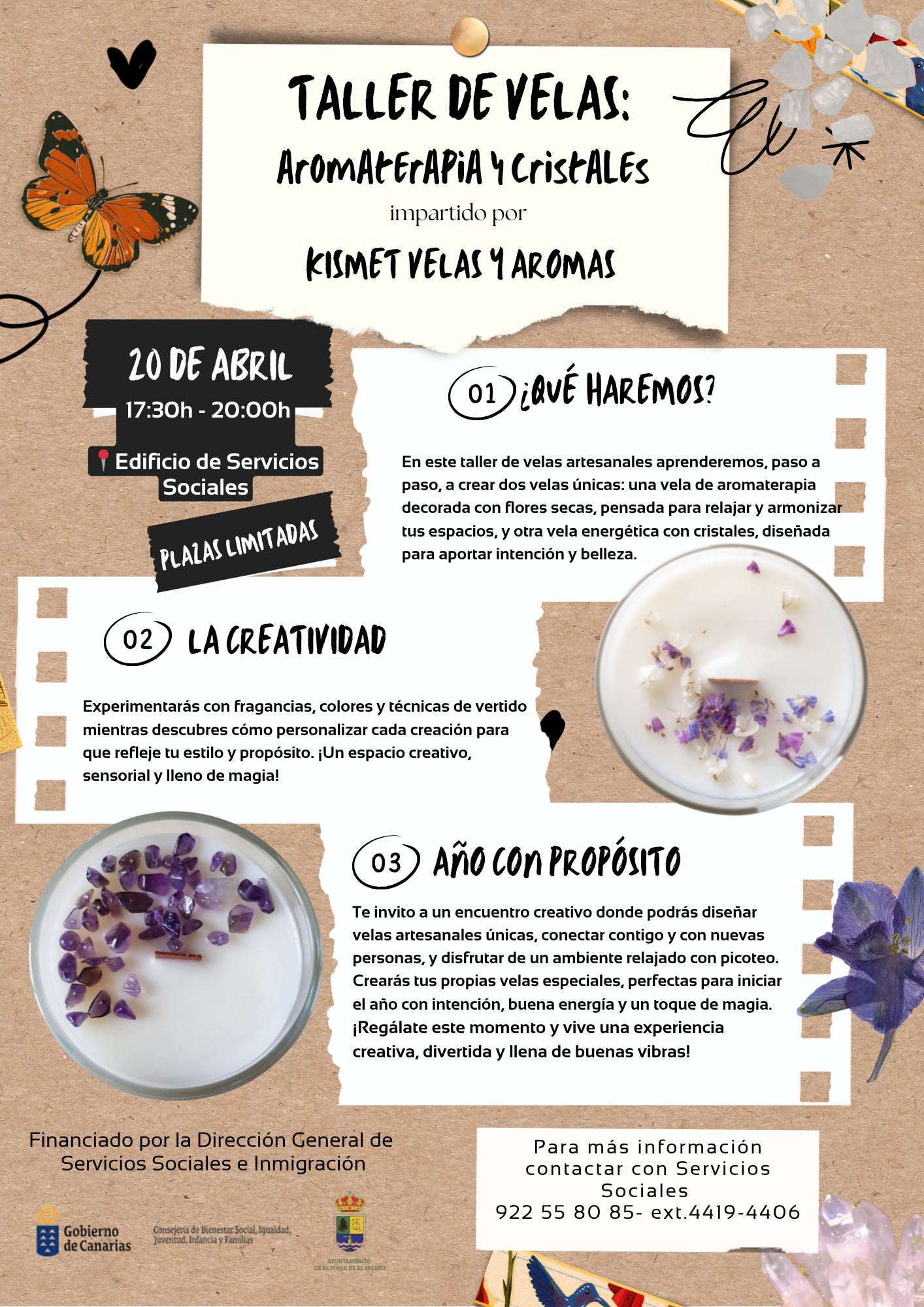 El Pinar organiza un taller de velas de aromaterapia y cristales