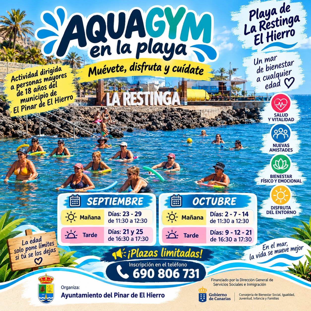 El Pinar organiza clases de aquagym durante los meses de septiembre y octubre