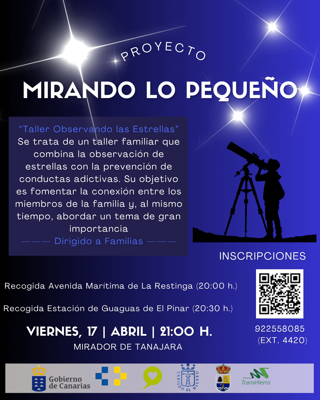 El Pinar acoge el próximo viernes 17 de abril un taller de observación de las estrellas 
