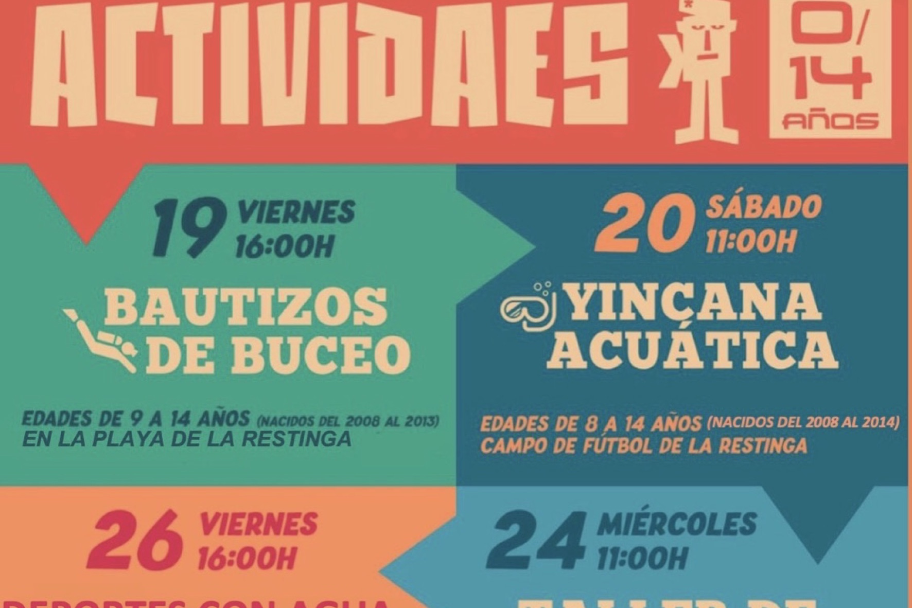 El Pinar organiza un programa de actividades acuáticas para menores de 14 años