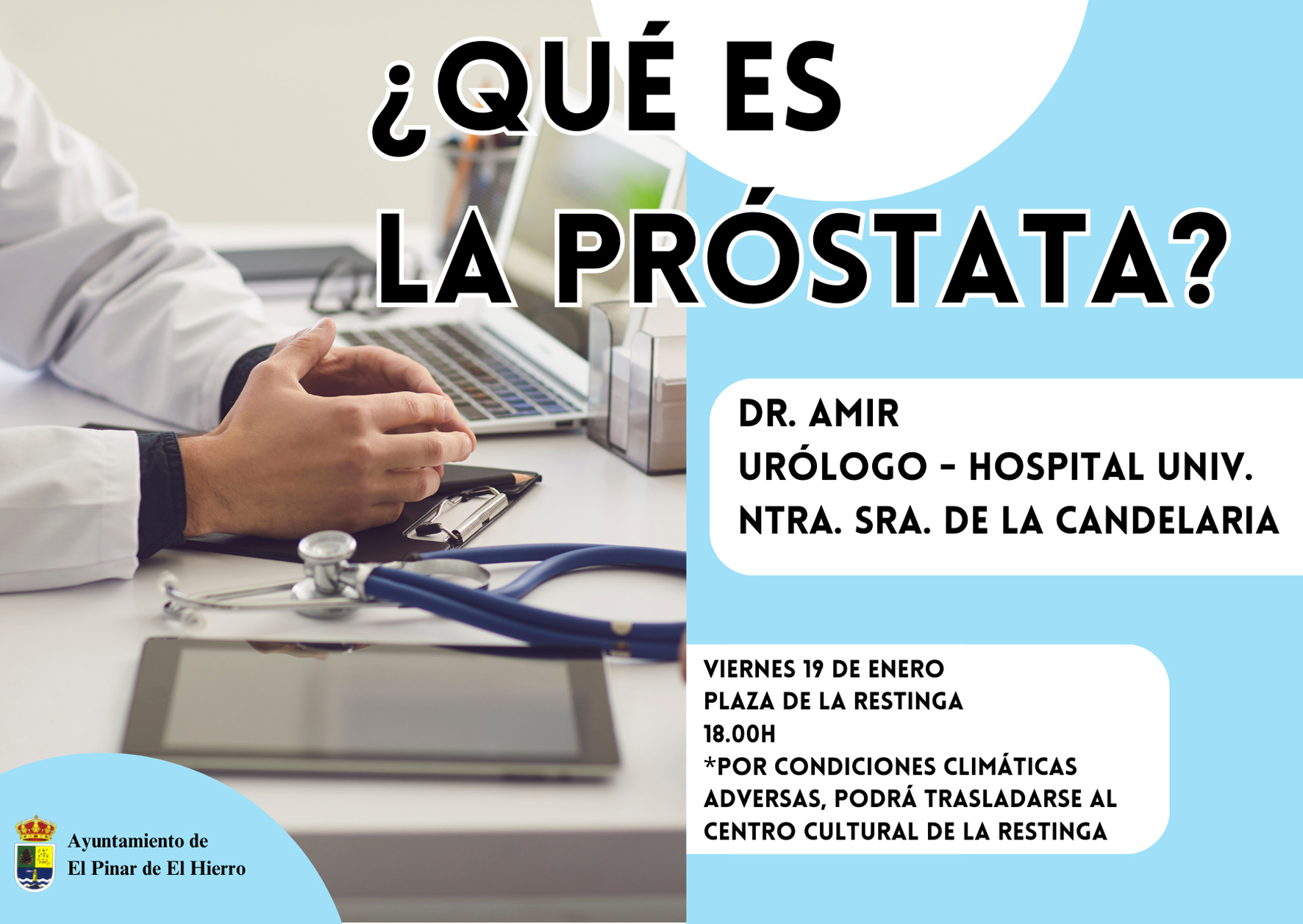El Ayuntamiento organiza mañana una charla informativa sobre urología
