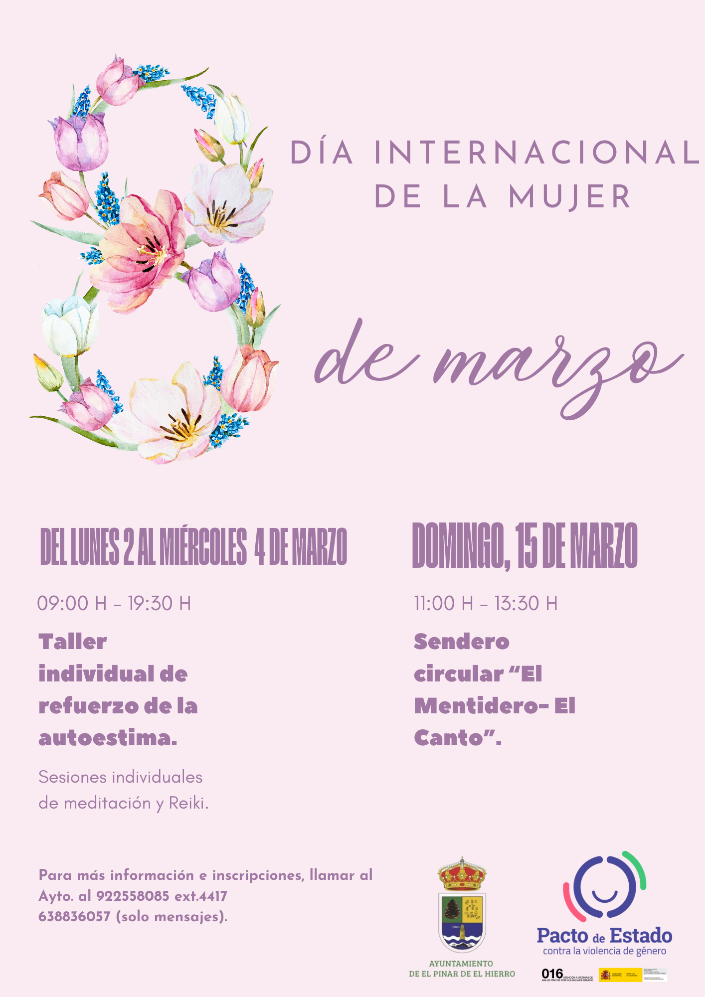 El Ayuntamiento de El Pinar conmemora al 8M con un taller de refuerzo de la autoestima y la realización de un sendero participativo